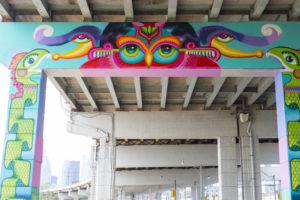 Colourful mural under the Toronto Gardiner highway