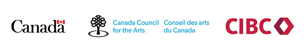 Logo banner with Government of Canada, Canada Council for the Arts and CIBC logos