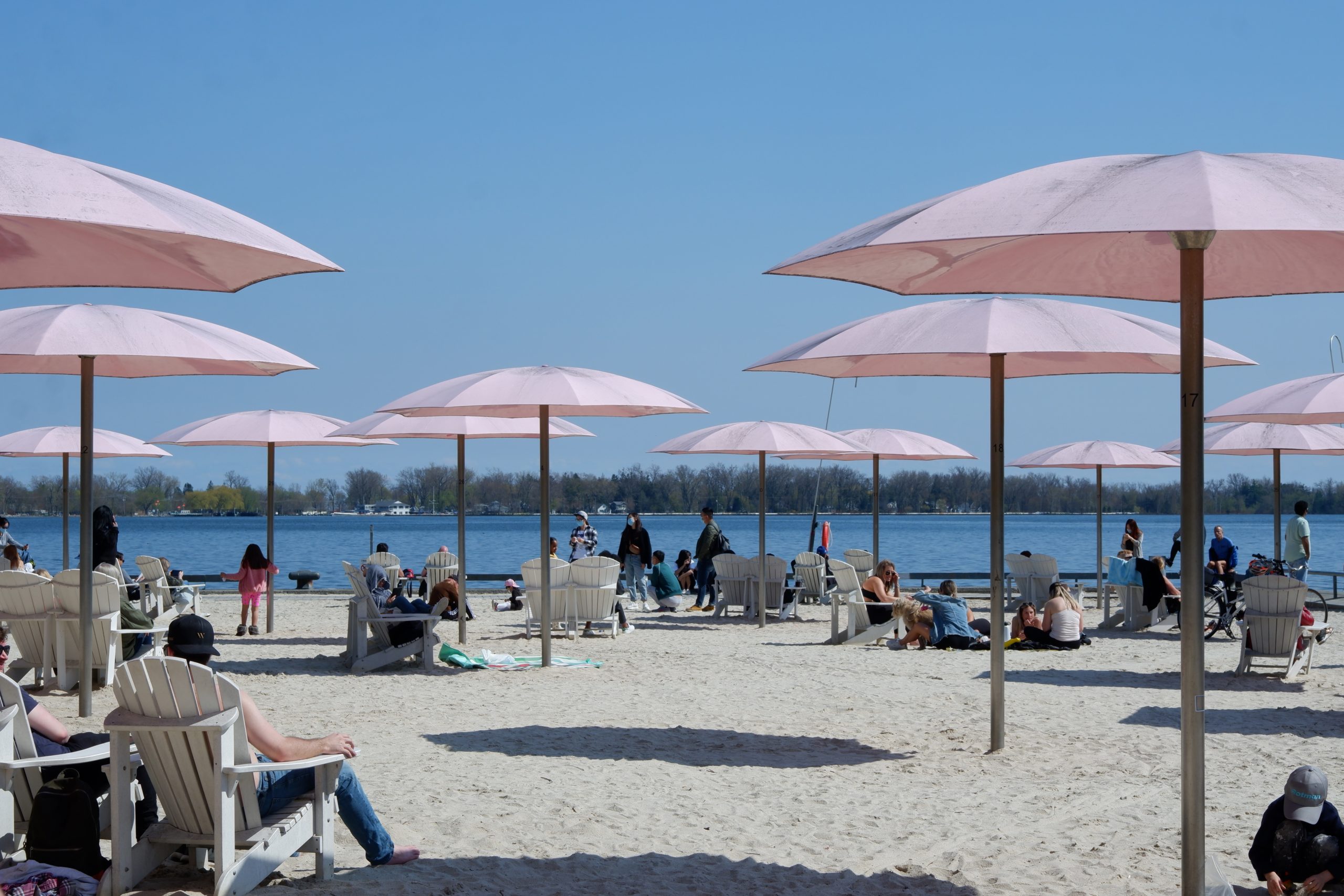 Visitors enjoy Cherry beach, a placemaking project in Toronto