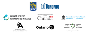 I HeART Main Street funder and supporter logos (RBC, City of Toronto, Canada Healthy Communities Initiative, Government of Canada, Canada Council for the Arts, Ontario Arts Council, Province of Ontario, Ontario Trillium Foundation