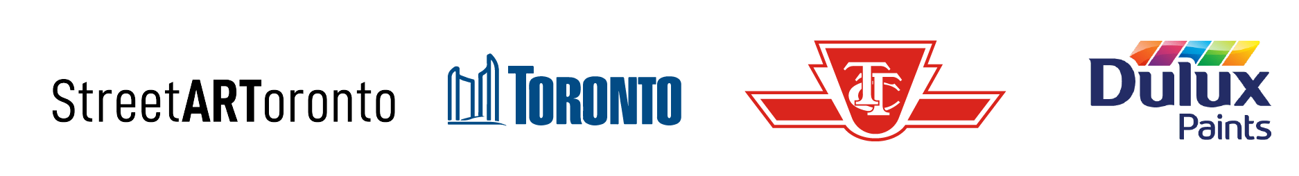 StreetARToronto logo, City of Toronto logo, Dulux Paint LogoTTC logo,