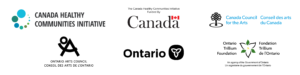 Logos for Canada Healthy Communities Initiative, Government of Canada, Canada Council for the Arts, Ontario Arts Council, Government of Ontario, Ontario Trillium Foundation