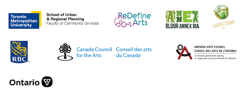 Supporters of STEPS Public Art's Accessible Art and Placemaking Toolkit, including Toronto Metropolitan University, ReDefine Arts, Bloor Annex BIA, Cabbagetown BIA, RBC, Canada Council for the Arts, Ontario Arts Council, and the Government of Ontario