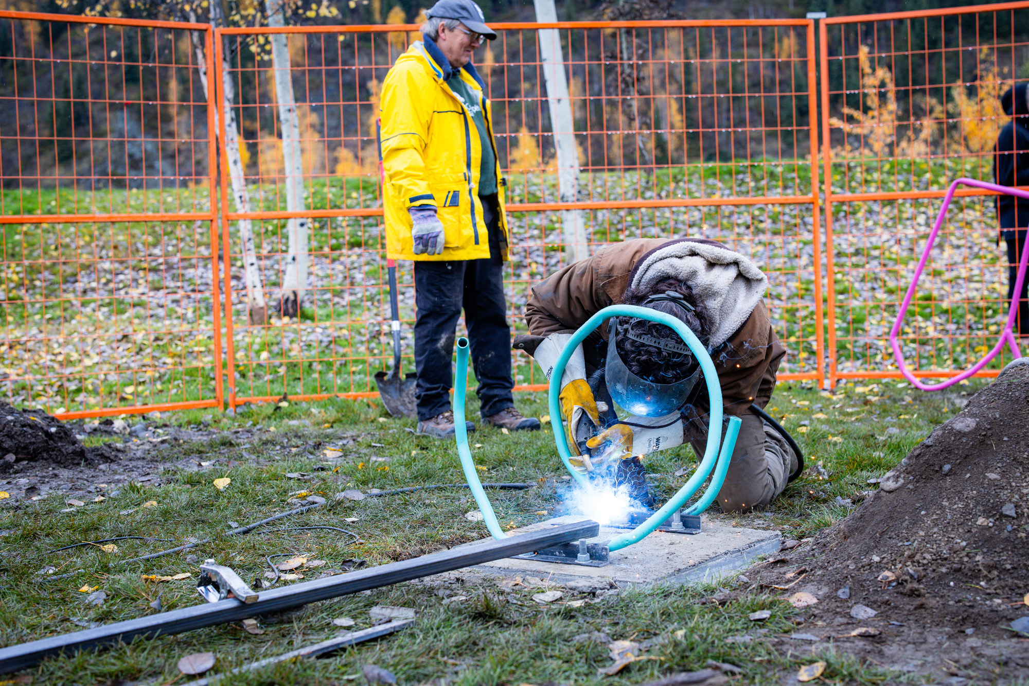 Welding of an outdoor sculptural public art piece